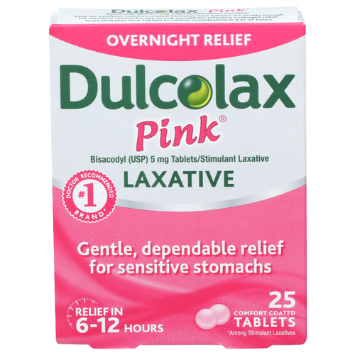 Dulcolax Overnight Relief Pink Laxative - 25 Count