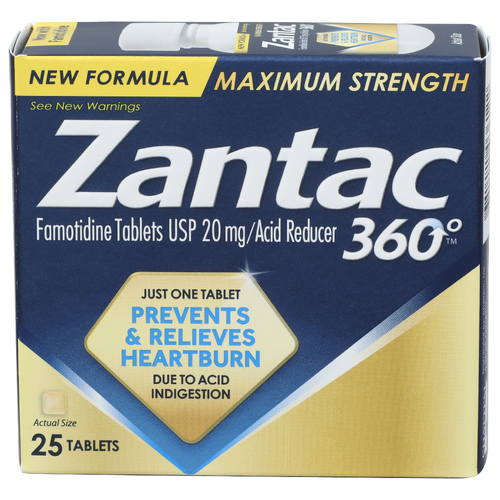 Zantac 360° Famotidine Tablets Usp 20 Mgacid Reducer - 25 Count