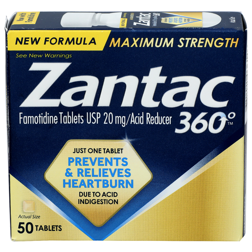 Zantac 360° Famotidine Tablets Usp 20 Mgacid Reducer - 50 Count