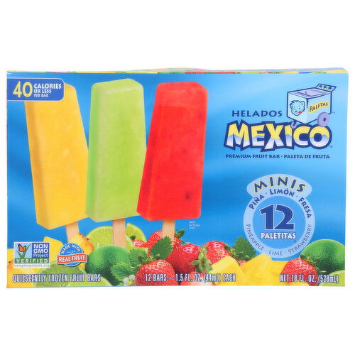 Helados Mexico Bar Fruit Mini Varty - 1.5 Fluid Ounce - 12 Count