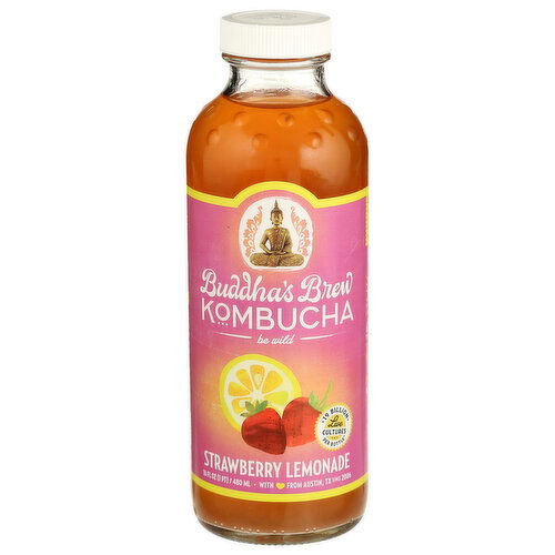 BUDDHA's Brew Kombucha Buddhas Strawberry Lemonade - 16 Fluid Ounce