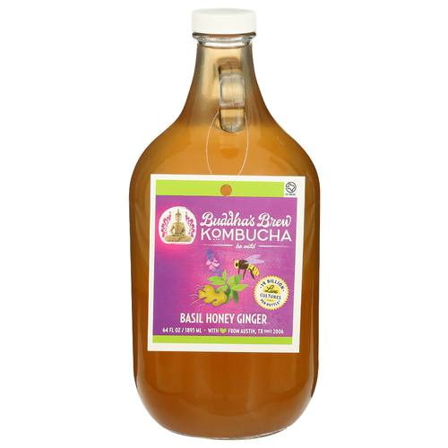 BUDDHA's Brew Kombucha Basil Honey Ginger Growler - 64 Fluid Ounce