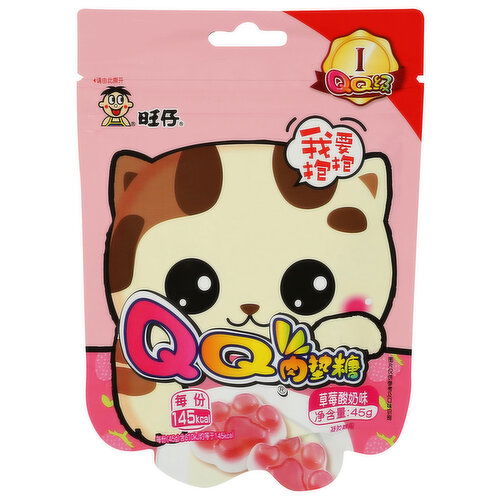 WANT-WANT Strawberry Yogurt Gummy Kitty Paw - 1.59 Ounce Image 1 of 4