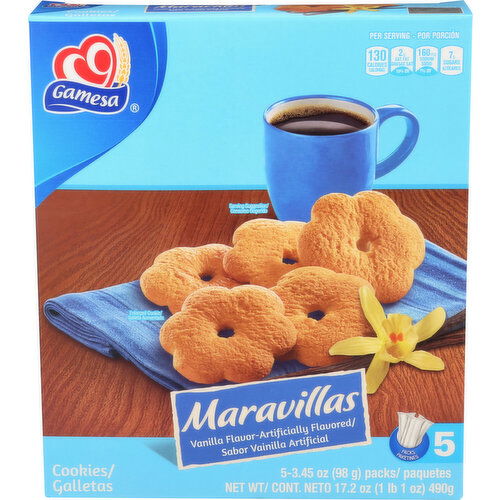Gamesa Maravillas Vanilla Flavor - 3.44 Ounce - 5 Count