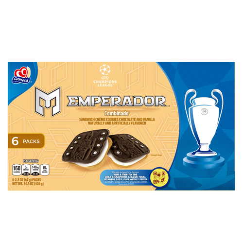 Gamesa Emperador Sandwich Crème Cookies Chocolate And Vanilla Naturally Artificially Flavored - 14.3 Ounce