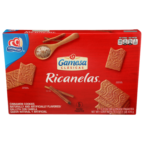 Gamesa Cinnamon Cookies - 3.3 Ounce - 5 Count