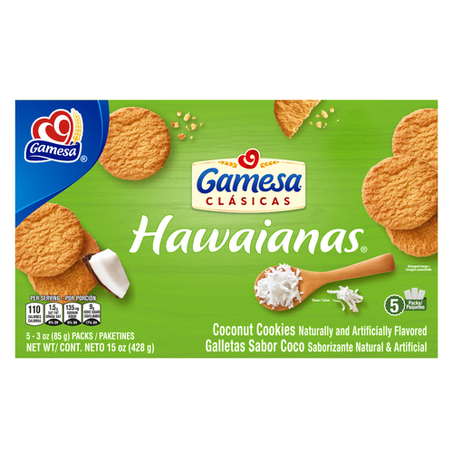 Gamesa Hawaianas Cookies Coconut Flavored - 15 Ounce