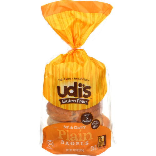 Udi's Gluten Free Bagel Plain - 2.78 Ounce - 5 Count