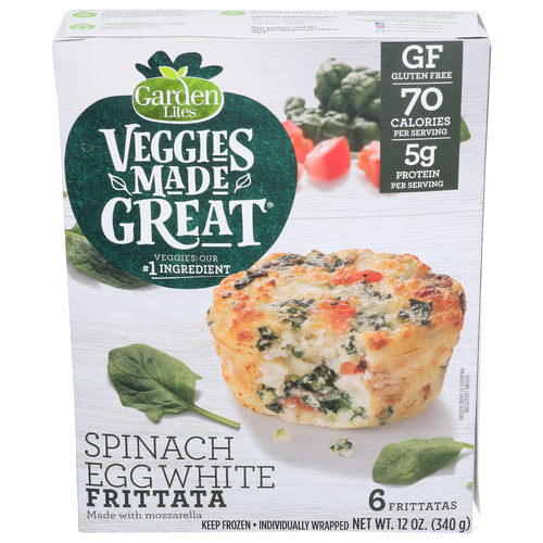 Garden Lites Spinach Egg White Frittata - 2 Ounce - 6 Count