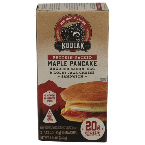 Kodiak Bacon & Colby Jack Cheese Frozen Sandwiches - 4.62 Ounce - 2 Count