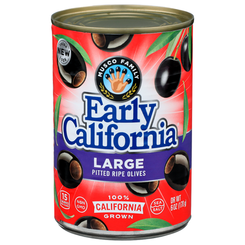 Musco Family Early California Olive Co. Large Pitted Ripe Olives - 6 Ounce