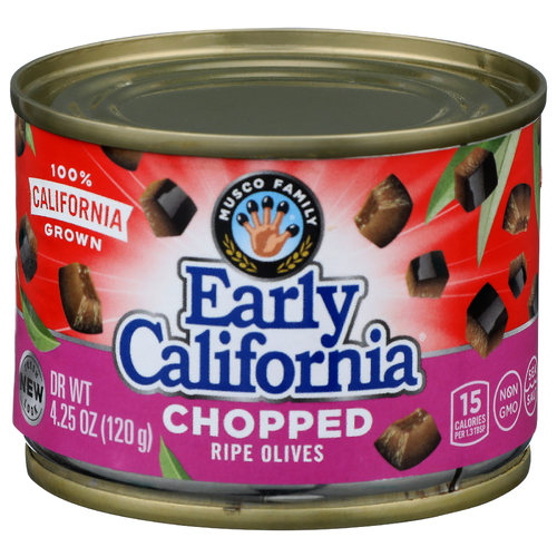 Musco Family Early California Ripe Olives Chopped - 4.25 Ounce
