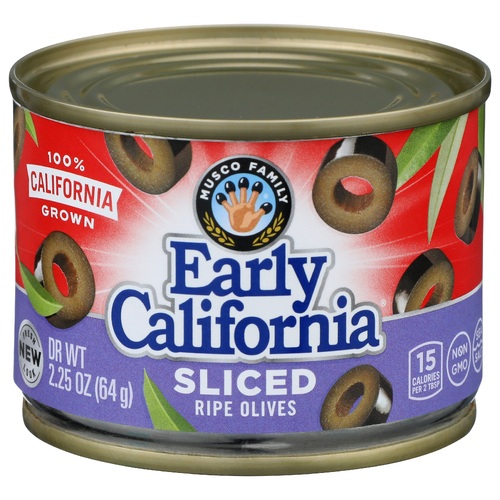 Musco Family Early California Ripe Olives Sliced - 2.25 Ounce