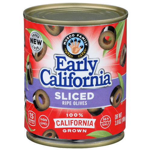 Musco Family Early California Sliced Ripe Olives - 3.8 Ounce