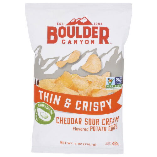 Boulder Canyon Cheddar & Sour Cream Thin & Crispy Potato Chips - 6 Ounce