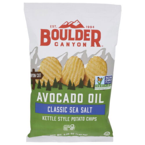 Boulder Canyon Sea Salt Kettle Chips Avocado Oil Avacado - 5.25 Ounce