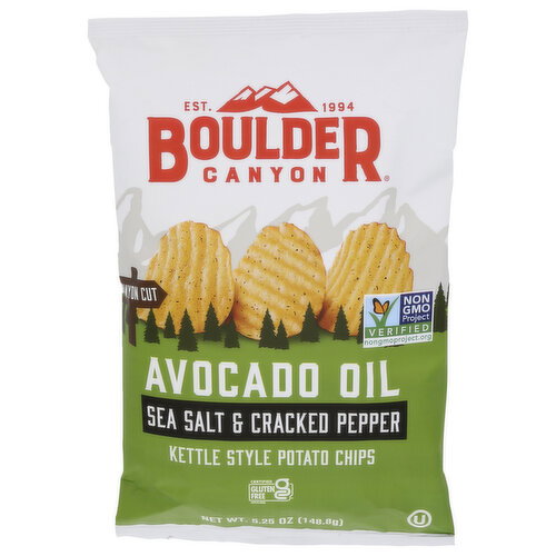 Boulder Canyon Sea Salt And Pepper Kettle Chips Avocado Oil Avacado Cracked - 5.25 Ounce Image 1 of 4