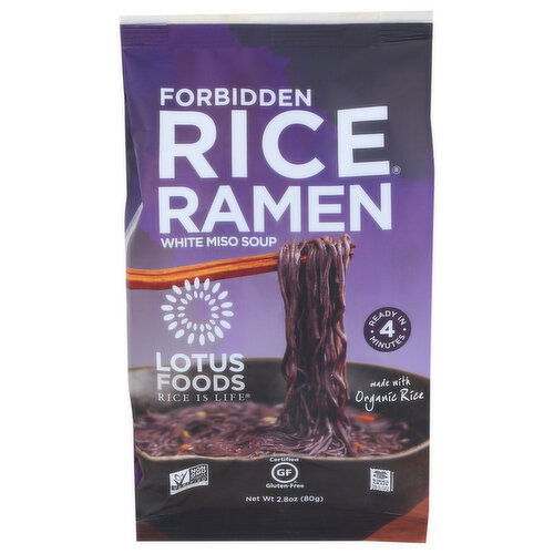 Lotus Foods Forbidden Rice Ramen With White Miso Soup - 2.8 Ounce