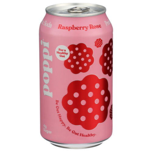 Poppi Raspberry And Lemon Flavored Prebiotic Carbonated Soft Drink 4pk - 12 Fluid Ounce - 1 Count
