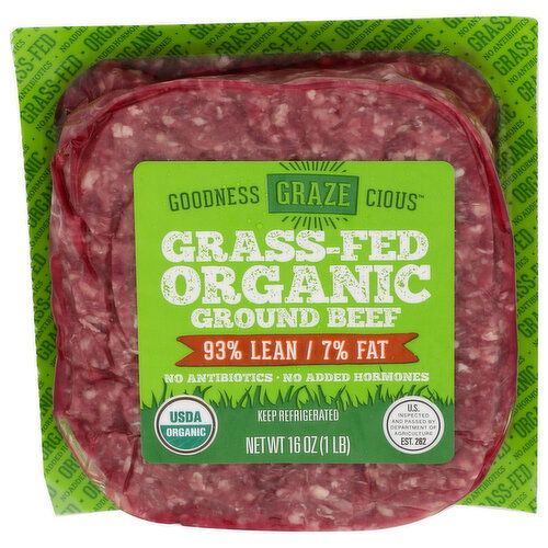 Goodness Grazecious Organic 93% Lean Grass-Fed Ground Beef - 16 Ounce Image 1 of 4