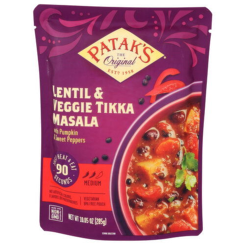 Patak's Lentil & Veggie Tikka Masala With Pumpkin & Sweet Peppers - 10.05 Ounce