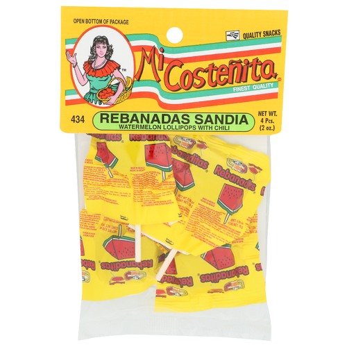 MI COSTENITA Watermelon Lollipops With Chili - 0.5 Ounce - 4 Count