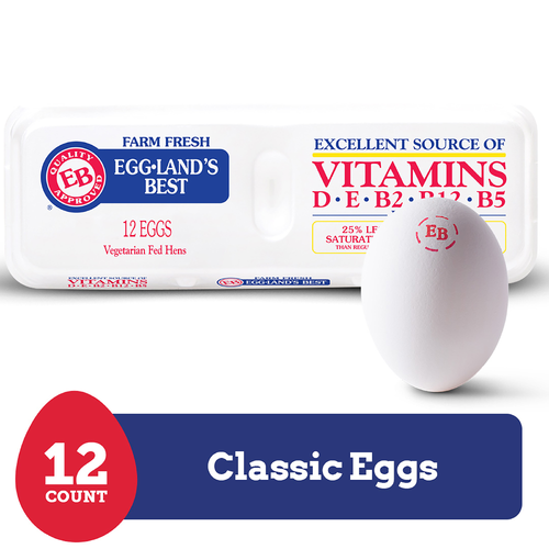 Eggland's Best Large Classic White Eggs - 2 Ounce - 12 Count Image 1 of 3