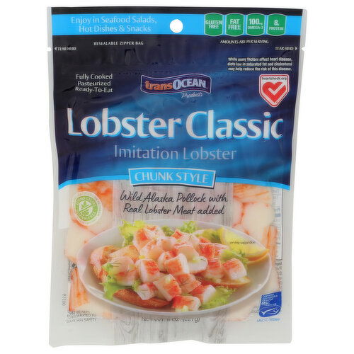 TRANS-OCEAN PRODUCTS Lobster Classic Chunk Style Imitation - 8 Ounce