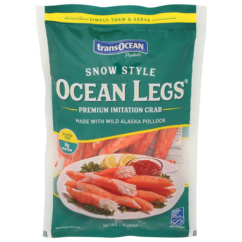 transOCEAN Snow Style Imitation Ocean Crab Legs - 1 Pound Image 1 of 4