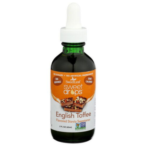 Sweetleaf Sweet Drops Stevia Sweetener English Toffee Flavored - 0.007 ml - 288 Count Image 1 of 2