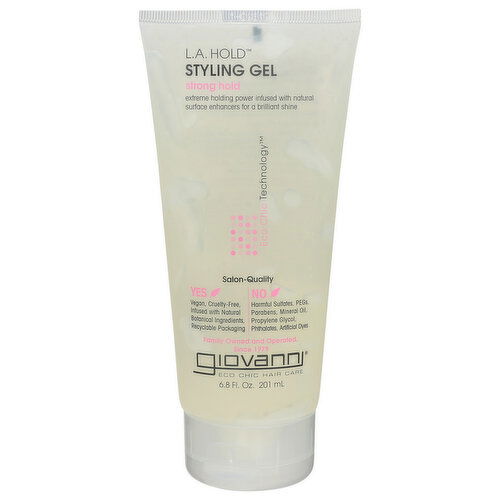 Giovanni La. Hold Natural Styling Gel - 6.8 Fluid Ounce