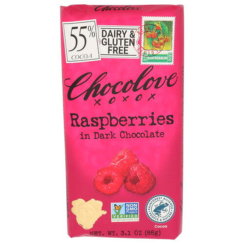 Chocolove Raspberries Chocolate Bar - 3.1 Ounce Image 1 of 4