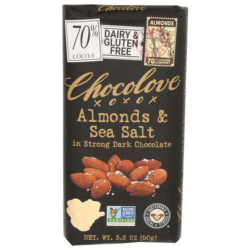 Chocolove Almonds & Sea Salt In Strong Dark Chocolate - 3.2 Ounce Image 1 of 4
