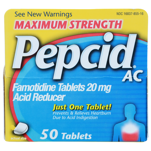 Pepcid Ac Famotidine Tablets Acid Reducer - 50 Count