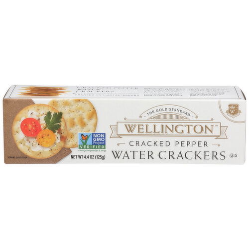 Wellington Cracked Pepper Water Crackers - 4.4 Ounce