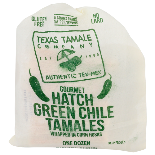 Texas Tamale Company Hatch Green Chile Tamales - 1.5 Ounce - 12 Count