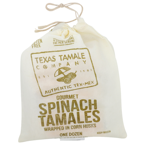 Texas Tamale Company Gourmet Spinach Tamales Wrapped In Corn Husks - 18 Ounce