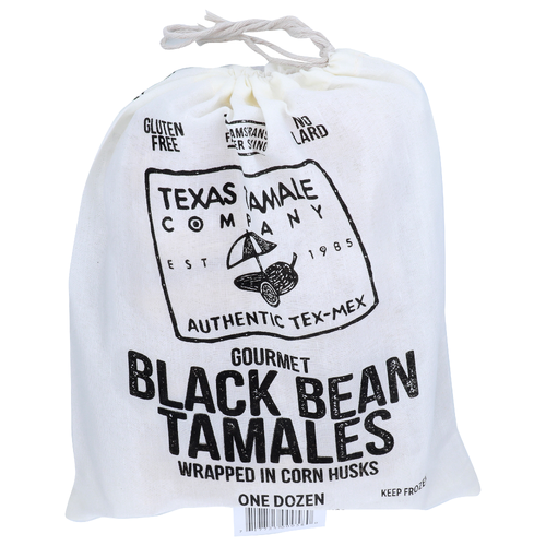 Texas Tamale Company Wrapped In Corn Husks Gourmet Black Bean Tamales - 1.5 Ounce - 12 Count