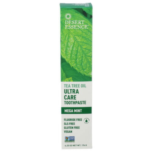 Desert Essence Toothpaste Tea Tree Oil, Mega Mint - 6.25 Ounce - 1 Count