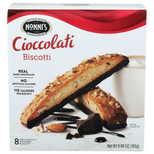 Nonni's Cioccolati Biscotti - 0.86 Ounce - 8 Count