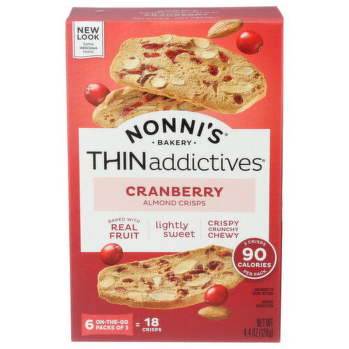 Nonni's Cranberry Almond Thins - 0.733 Ounce - 6 Count