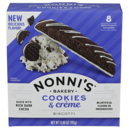 NONNI's Bakery Cookies & Crème Biscotti - 0.86 Ounce - 8 Count