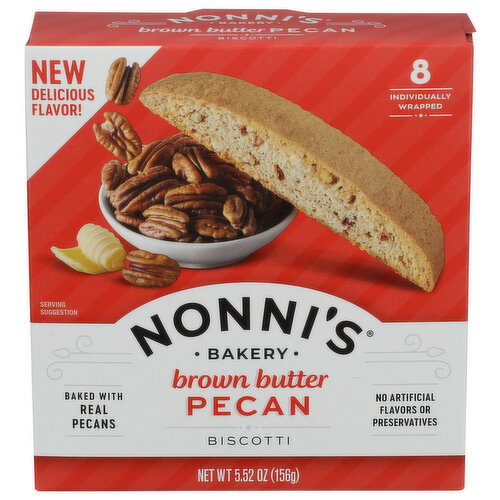 NONNI's Bakery Brown Butter Pecan Biscotti - 0.69 Ounce - 8 Count