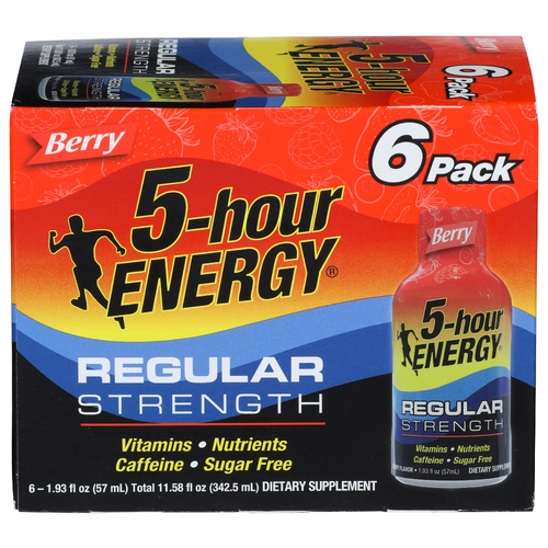 5-HOUR ENERGY Berry 6 Pack Regular Strength - 1.93 Fluid Ounce - 6 Count Image 1 of 2