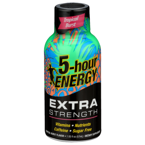 5-Hour Energy Tropical Burst Flavor Extra Strength Vitamins Nutrients - 1.93 Fluid Ounce