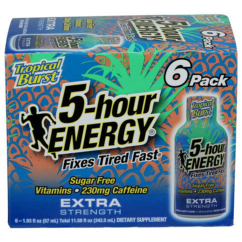 5 Hour Energy Tropical Burst Extra Strength - 1.93 Fluid Ounce - 6 Count