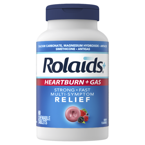 Rolaids Assorted Berry Heartburn & Gas Antacid Chewable Tablets - 60 Count