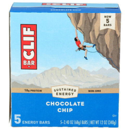 CLIF BAR 12z Chocolate Chip 5pk 9 - 2.4 Ounce - 5 Count