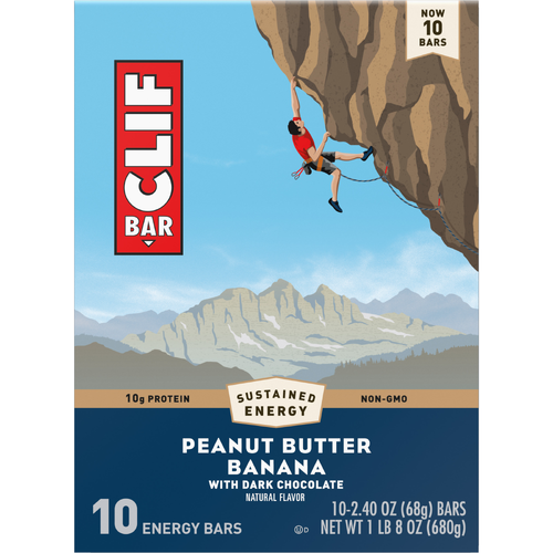 CLIF Bar Peanut Butter Banana Dark Chocolate With Flavor Energy Bars, Non-Gmo, Plant Based Protein - 24 Ounce