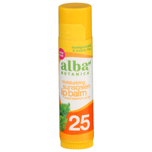 Alba Botanica Spf25 Moisturizing Sunscreen Lip Balm - 0.15 Ounce